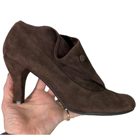 Me too Ramira block heel, wrap top  women's 8.5  brown leather suede comfy heels - Picture 1 of 12
